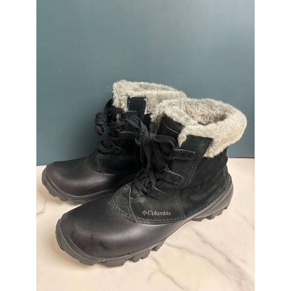 Columbia Womens Black Waterproof Suede Sierra Summette Winter Snow Boots 10.5